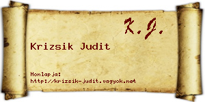 Krizsik Judit névjegykártya